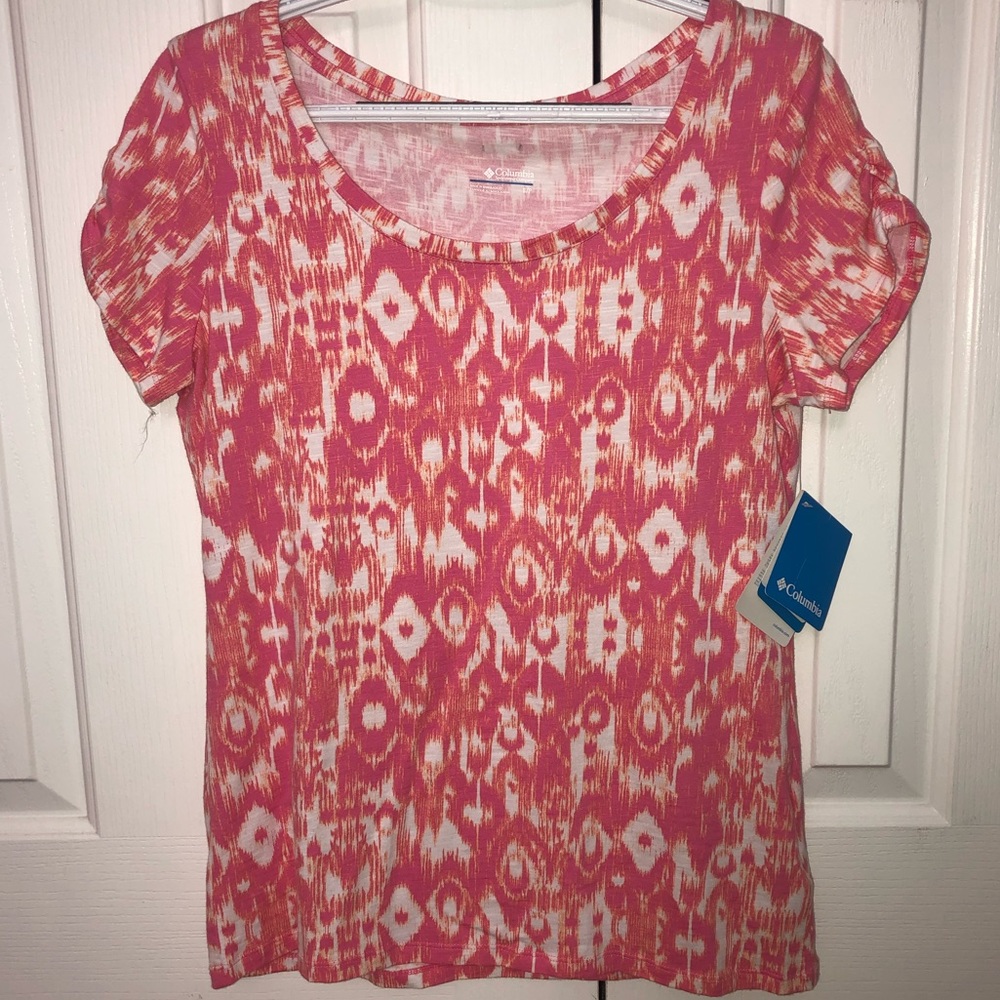 NWT Columbia Pink Ikat short sleeve tee shirt